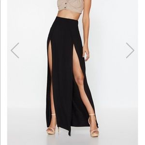 Lulus double slit maxi skirt